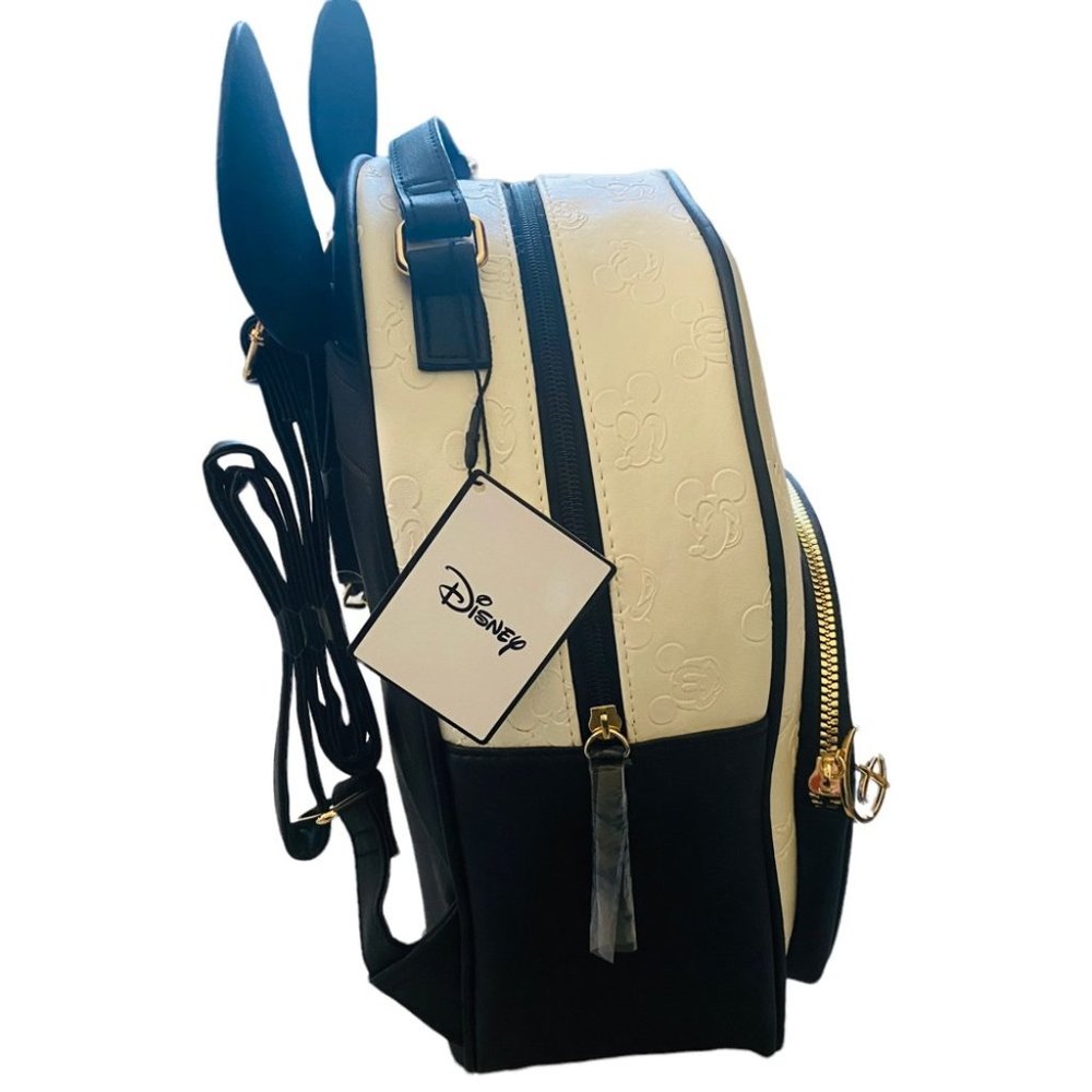NEW Disney Mickey Mouse Embossed Backpack Faux Leather Mickey Mouse Ears - Picture 9 of 14